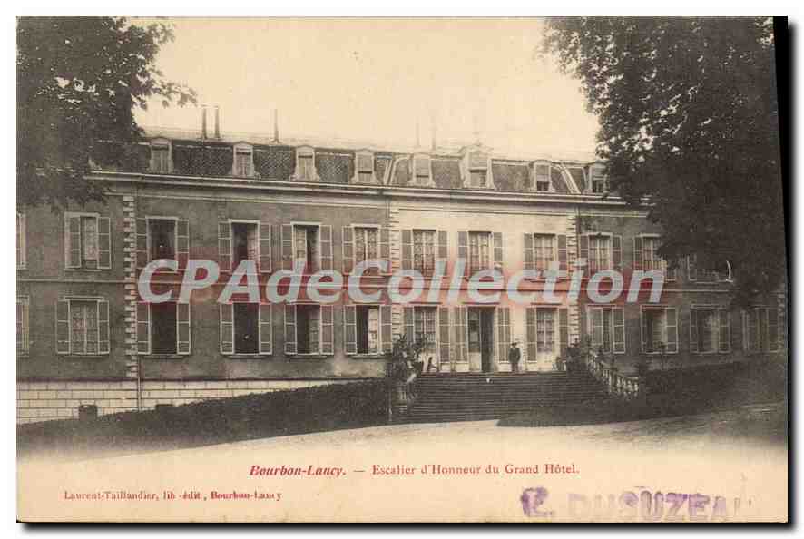 CPA Bourbon Lancy Escalier D'Honneur Du Grand Hotel