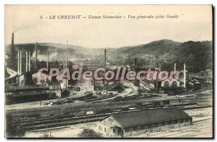Le Creusot — Usines Schneider — Vue générale (côté Ouest)