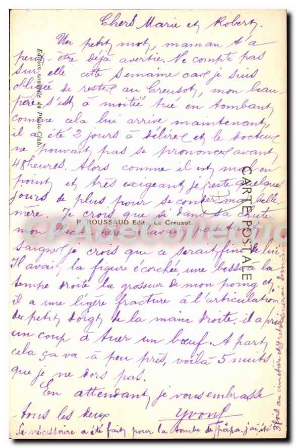 Le CREUSOT — Le Monument aux Morts — CPAdeCollection — Rückseite