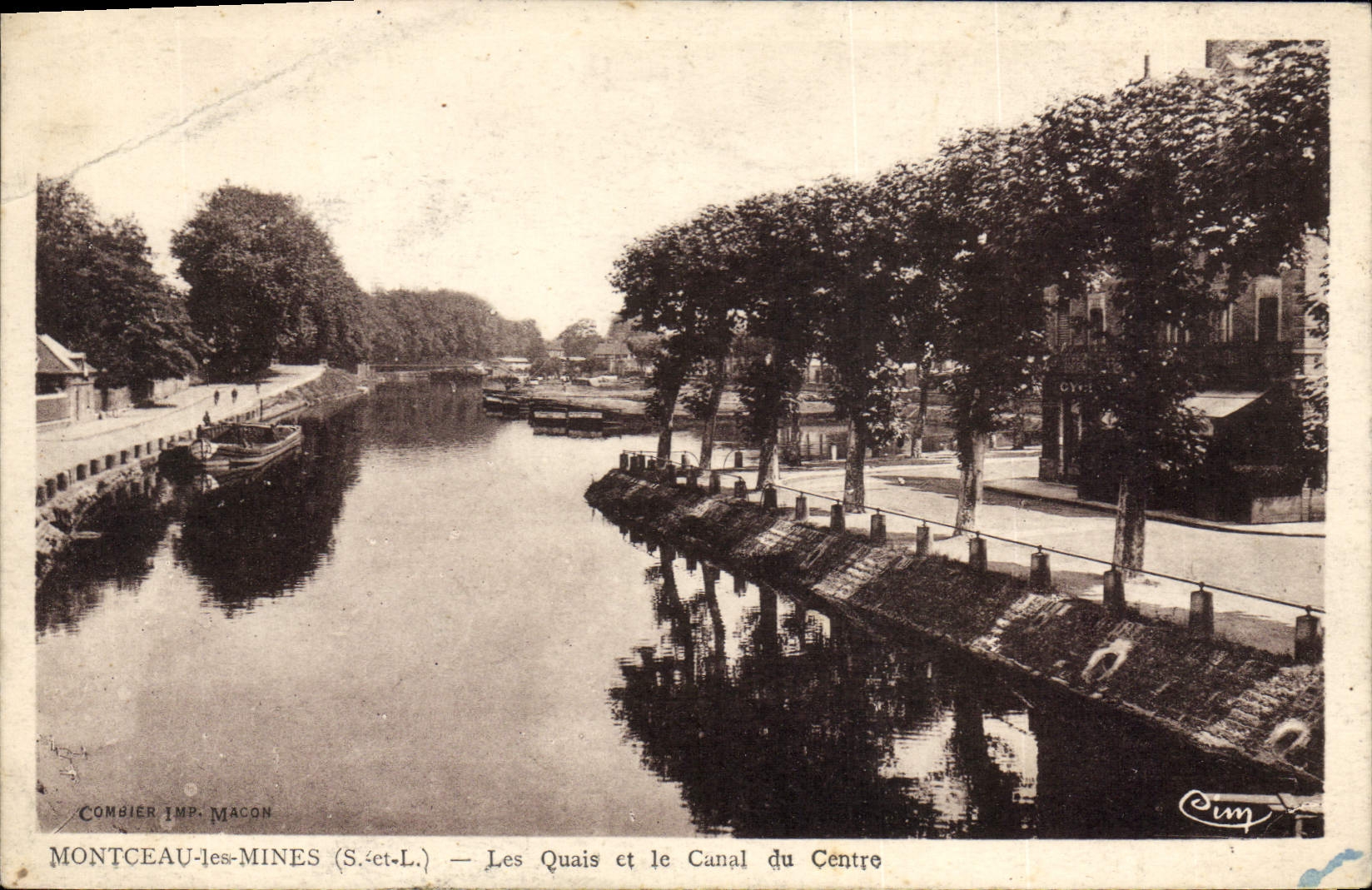 Montceau-les-Mines (S.-et-L.) — Les Quais et le Canal du Centre — Combier Imp. Macon