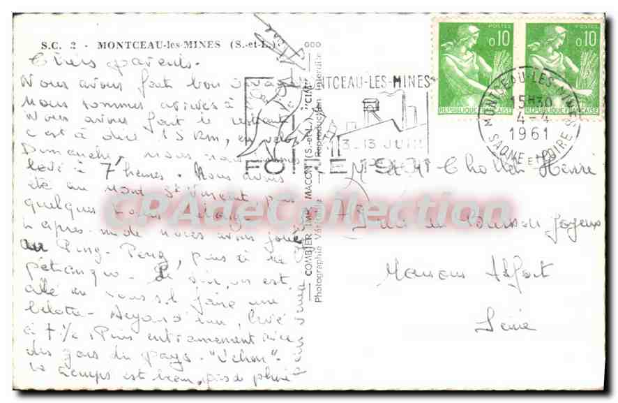 Montceau-les-Mines — Souvenir — S.C. 2 Montceau-les-Mines — Reverso