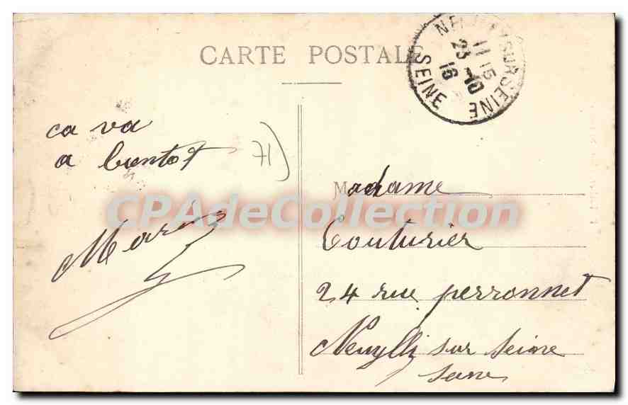 CPA Chateauneuf L'Eglise — Verso