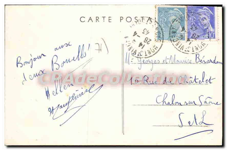 CPA Mont Saint Vincent Porche — Verso
