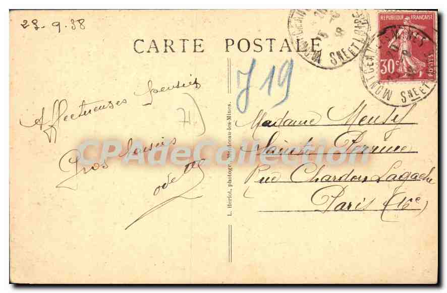 Montceau-les-Mines — Un rincón encantador hacia el Castillo del Plessis — Reverso