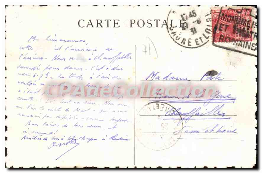 CPA Morvan Dettey Rocher Suspendu profil de Napoléon — Verso