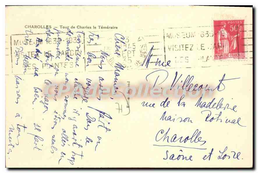 Charolles — Tour de Charles le Téméraire — CPAdeCollection — Rückseite