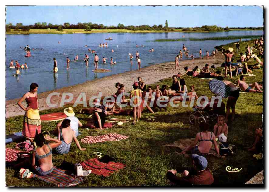 CPSM Camping Plage D'Uchizy Sa Plage De Sable