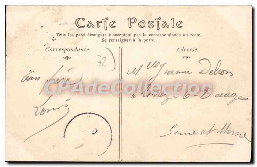 CPA Le Mans Le Pont En X — Rückseite
