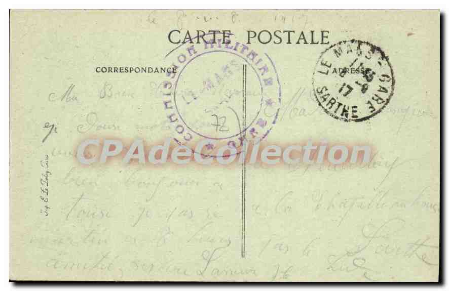 Souvenir du Mans — éditeur B.D. — n° de série non visible — Verso