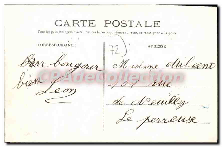 CPA Le Mans 31ème régiment d'artillerie — Rückseite
