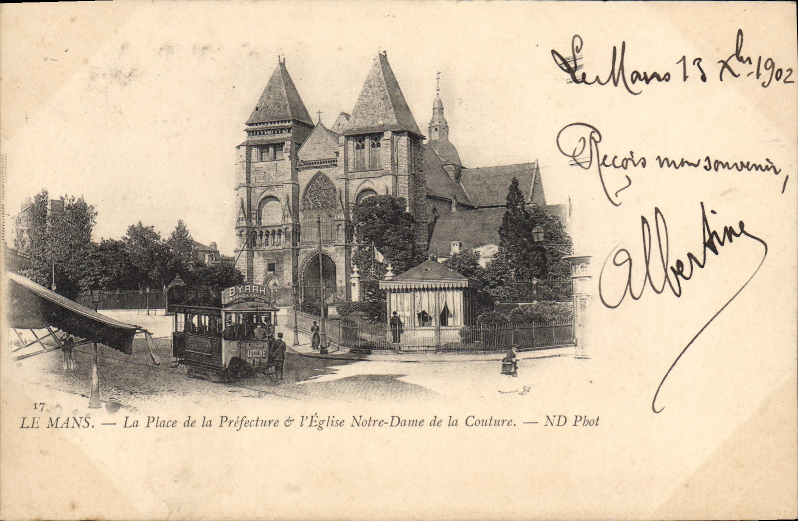 CPA Le Mans La Place De La Prefecture Et Notre Dame