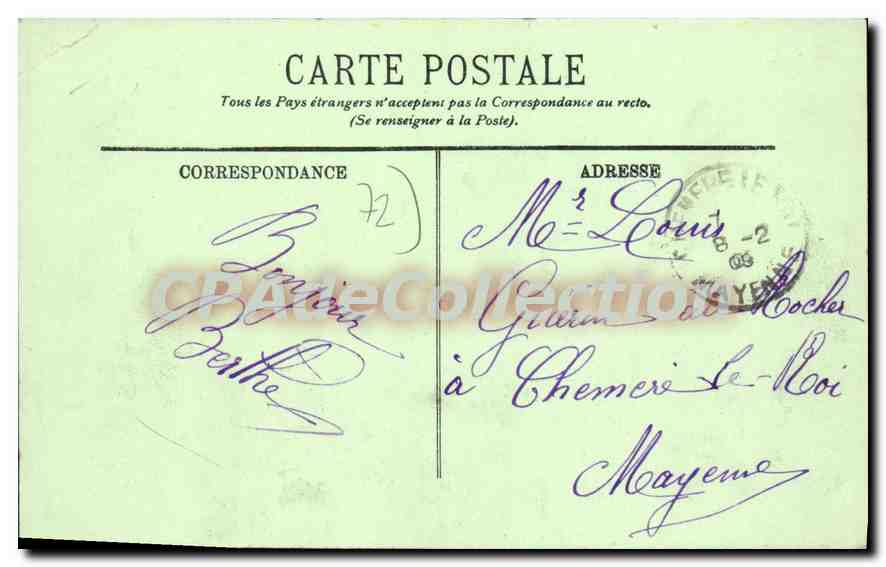 CPA Le Mans La Gare — Rückseite