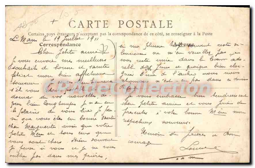 CPA Le Vieux Mans La Grande Rue — Rückseite
