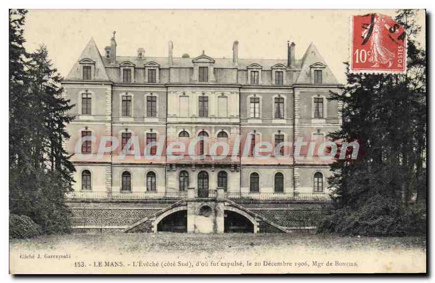 CPA Le Mans L'Eveche Monseigneur de BONFILS expulsé le 20 décembre 1906