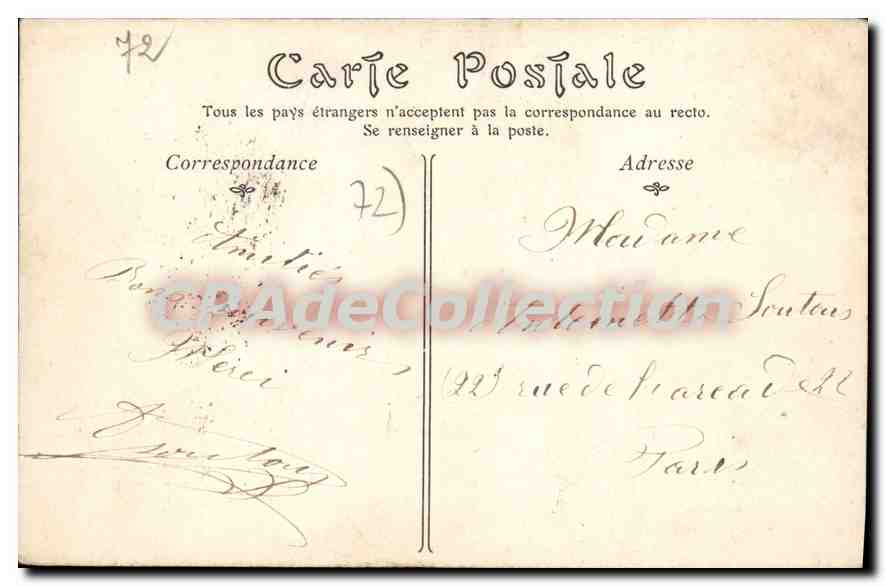 CPA Le Mans La Place De La Prefecture Et Notre Dame de la couture Tramway — Rückseite