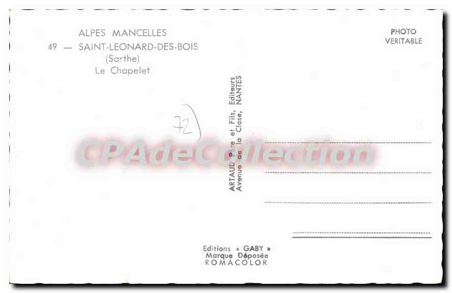 CPA Saint Leonard Des Bois le chapelet — Verso