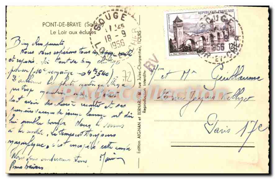 Pont-de-Braye (Sarthe) — Le Loir aux écluses — Édition AIGNAN — Reverso