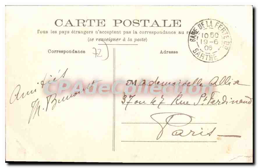 CPA La Ferté Bernard Eglise Notre Dame — Rückseite