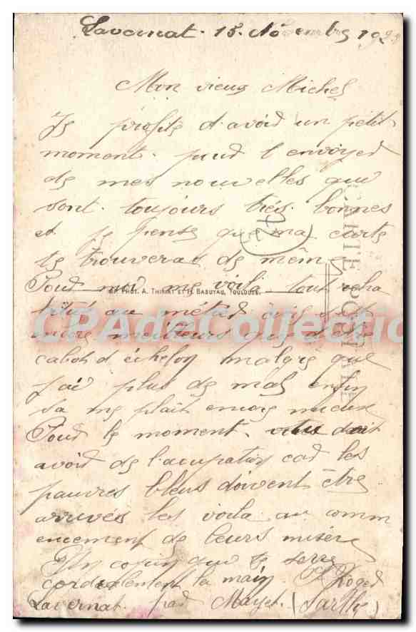 CPA Lavernat La Mairie — Verso