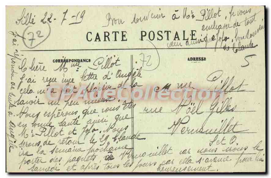 CPA Sille Le Guillaume L'Eglise L'Ancien Chateau — Rückseite