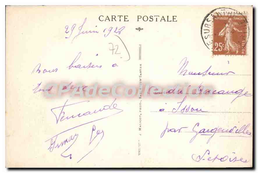 CPA Bords De La Sarthe A Sablé — Rückseite
