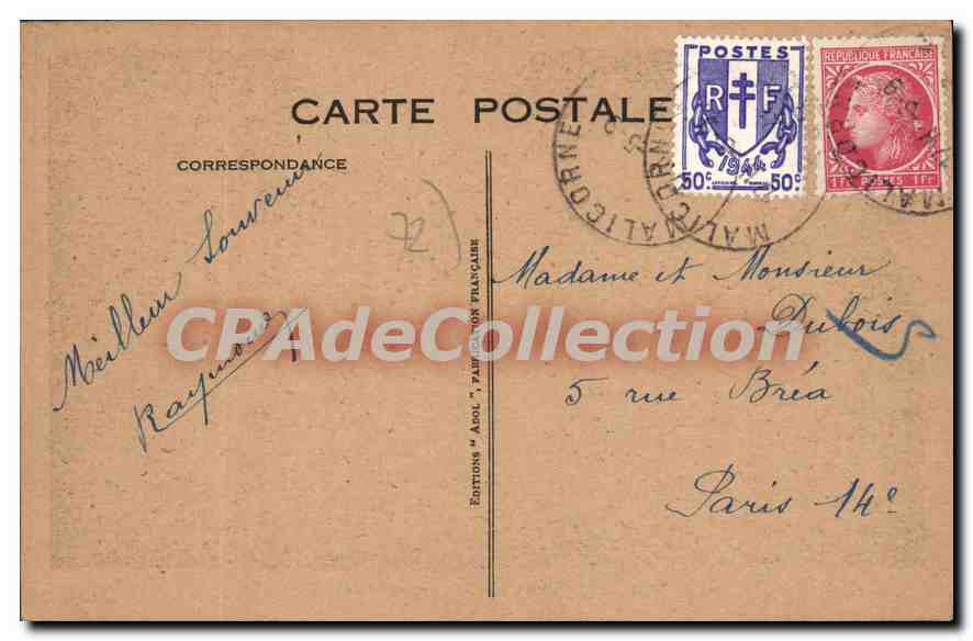 CPA Malicorne Le Château — Rückseite