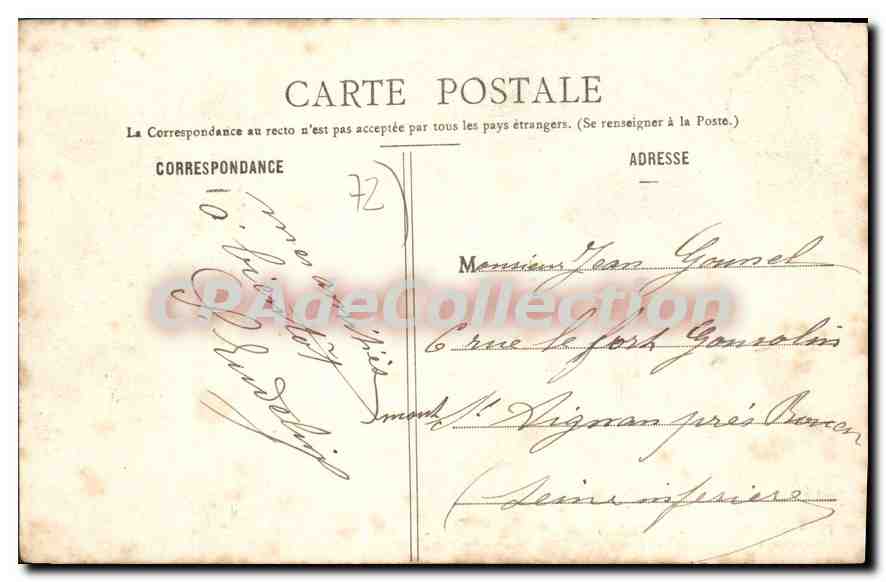 CPA Fresnay Sur Sarthe Vue Generale — Rückseite