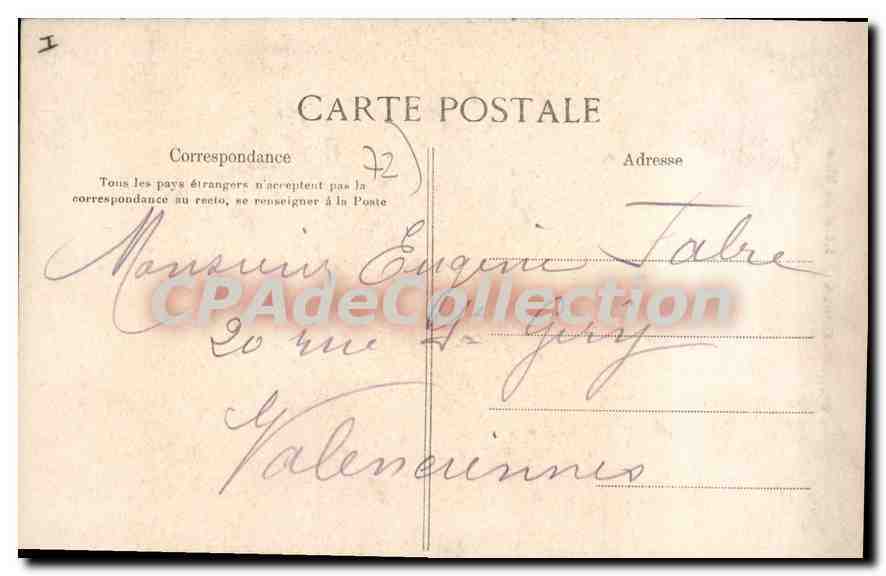 CPA Solesmes Hotel De Ville — Verso
