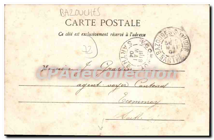 CPA Porte De Durtal — Rückseite