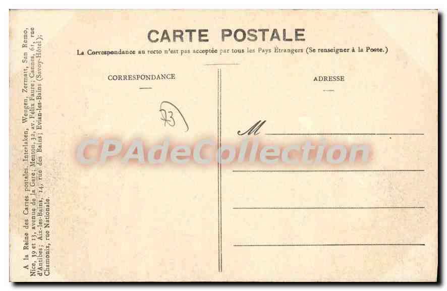 CPA Aix Les Bains Hotels Et Villas — Rückseite