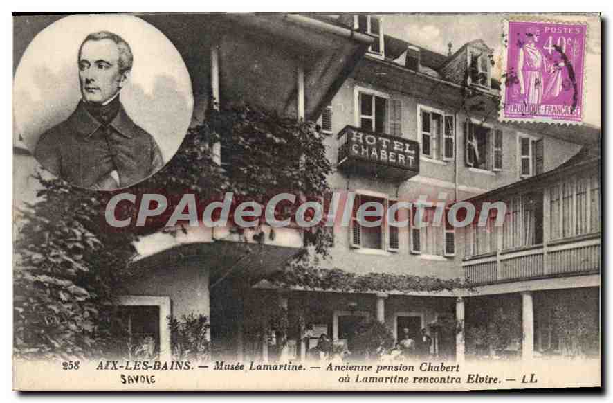 CPA Aix Les Bains Musee Lamartine Ancienne Pension Chabert Elvire