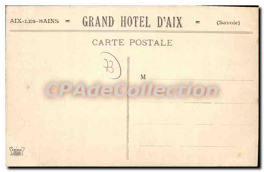 CPA Aix Les Bains Et La Montagne Du Chat — Rückseite