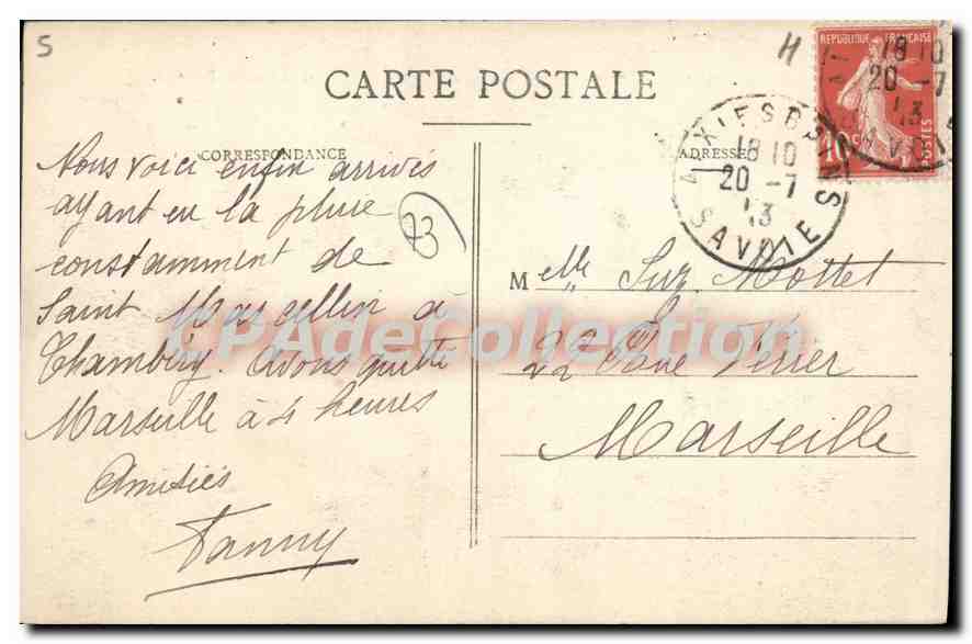 CPA Aix Les Bains Vue Generale église Et Le Lac Du Bourget — Rückseite