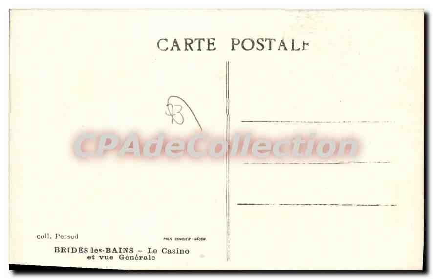 CPA Brides Les Bains Le Casino Et Vue Generale — Rückseite
