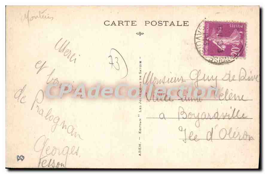 CPA Pralognan La Vanoise Le Grand Marchet — Rückseite