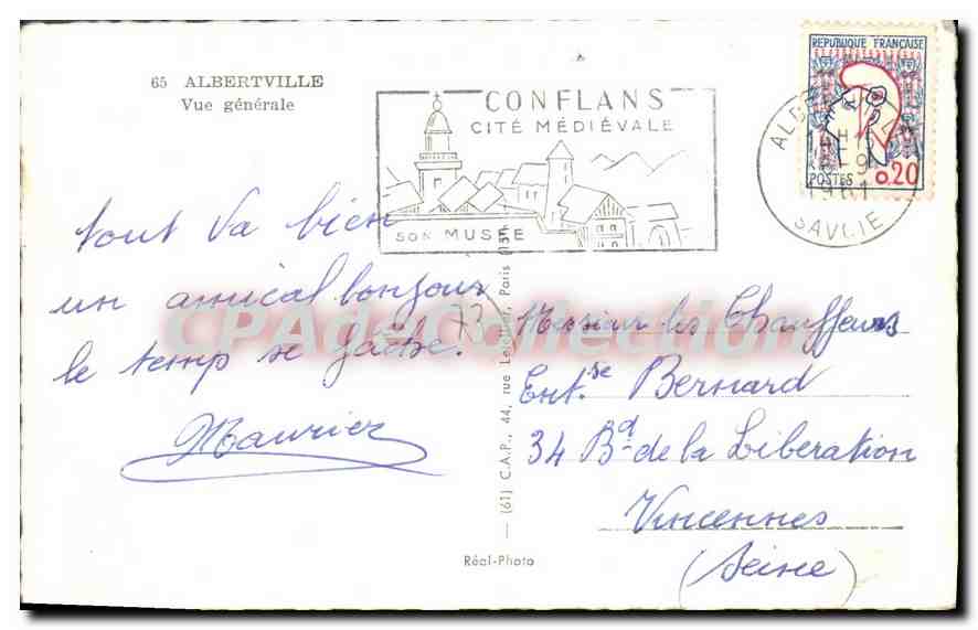 CPA Albertville vue générale Belle Etoille Negresse — Rückseite