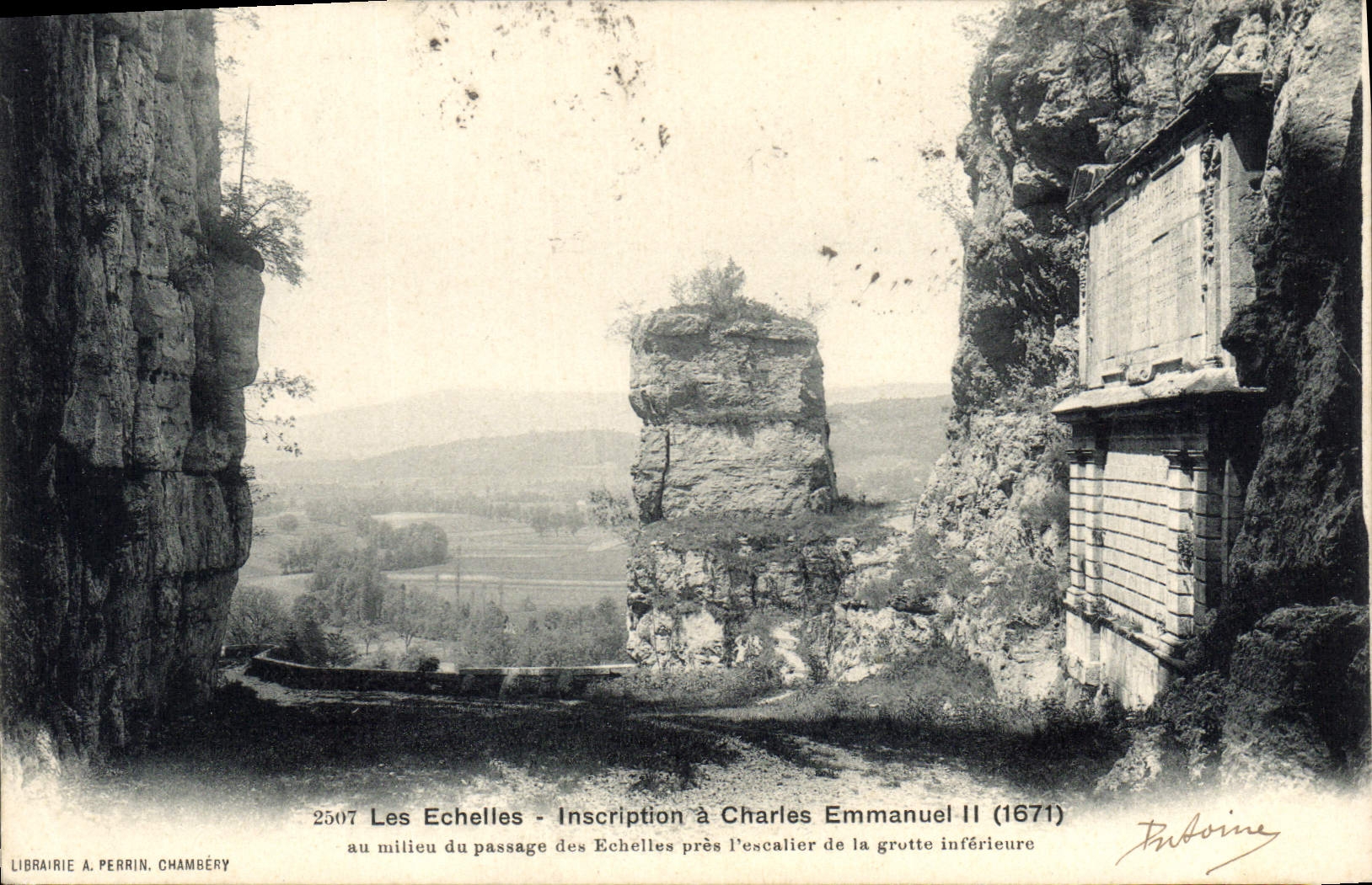 CPA Les Echelles Inscription Charles Emmanuel II