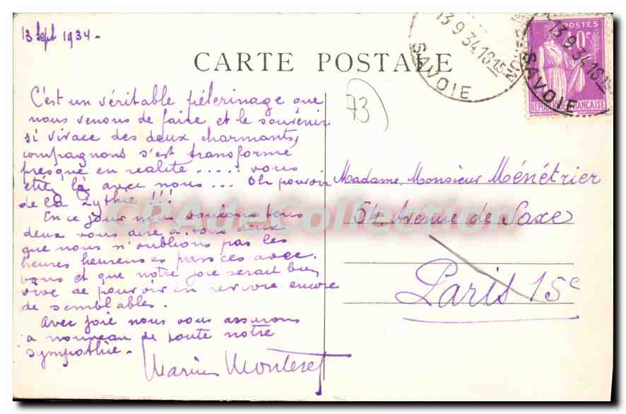 CPA Roseland Le Roc Du Vent — Rückseite