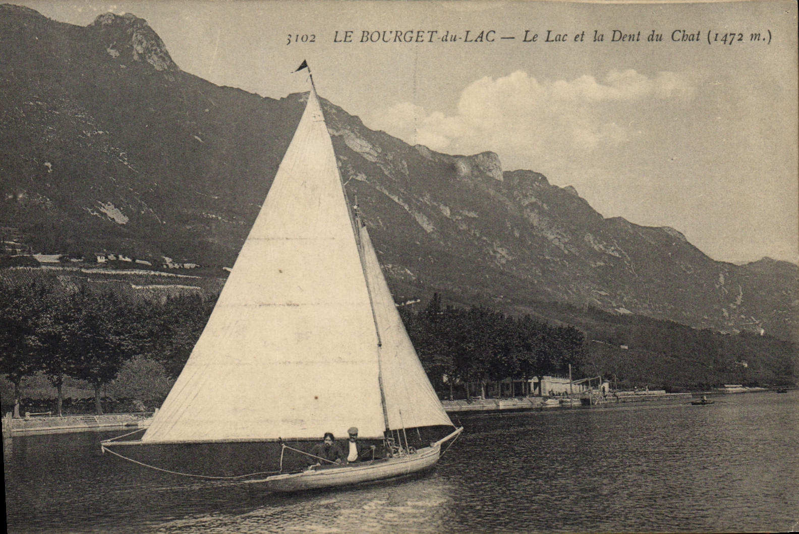 CPA Le Bourget Du Lac Le Lac Et La Dent Du Chat voilier