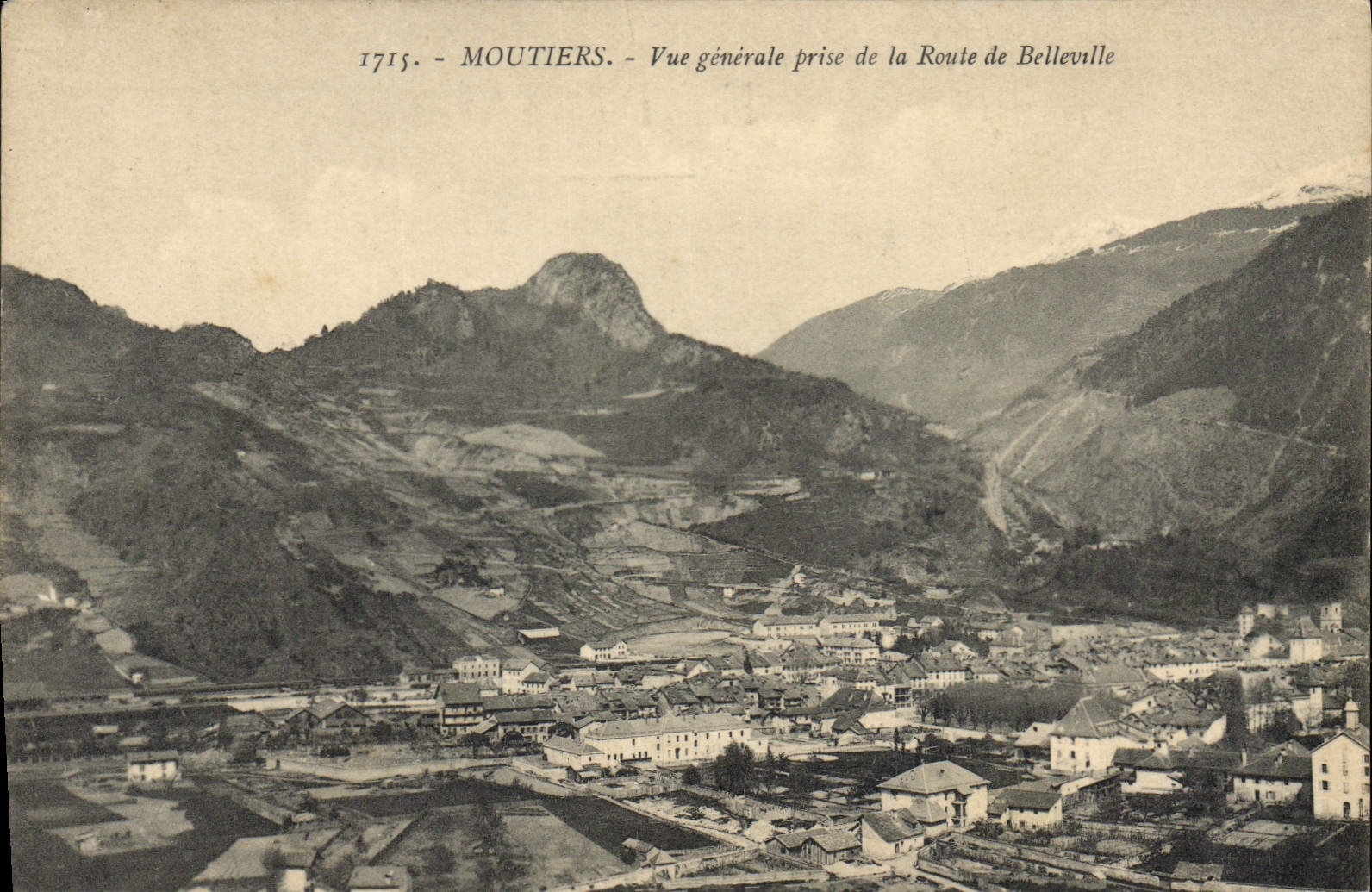 CPA Moutiers Vue Generale Prise De La Route De Belleville