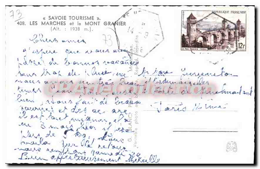 CPA Les Marches Et Le Mont Granier — Rückseite