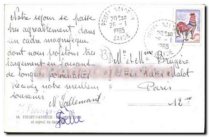 CPA Peisey Nancroix Signal — Rückseite