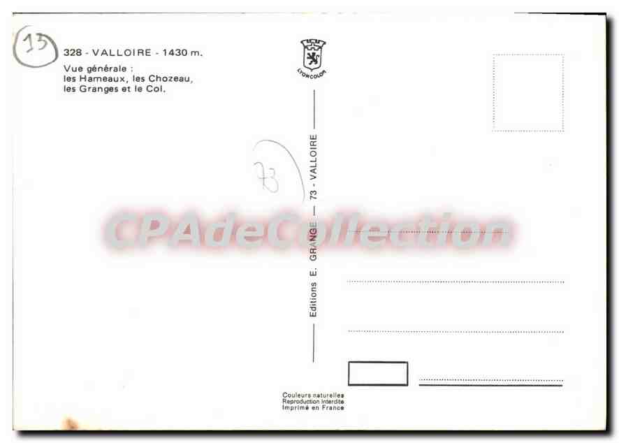 CPSM Valloire Vue Generale Les Hameaux — Rückseite