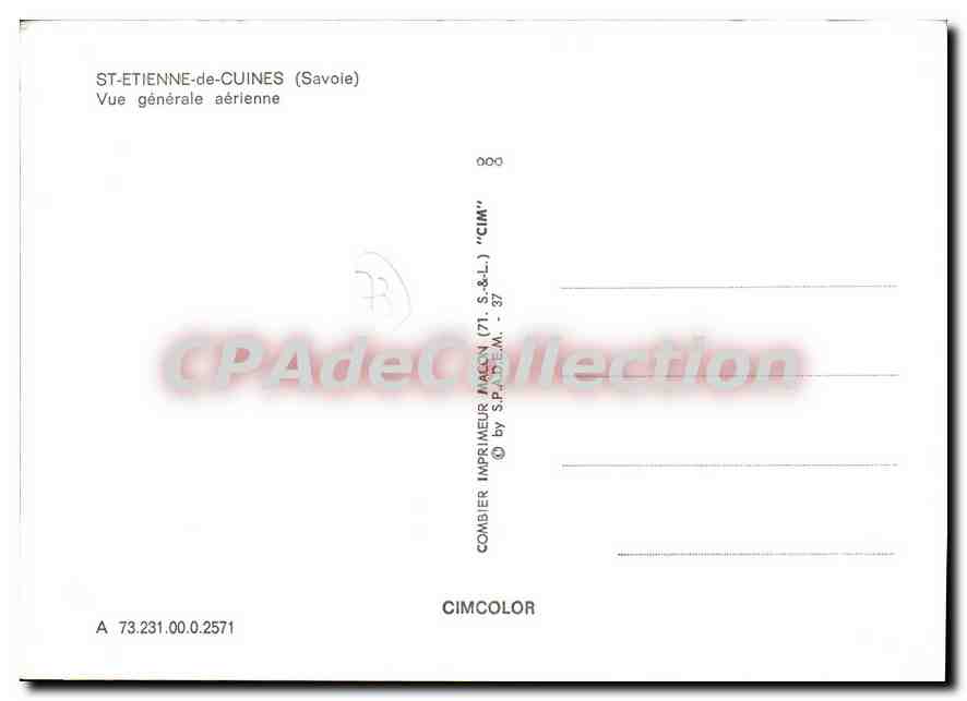CPSM St Etienne De Cuines Vue Generale — Rückseite