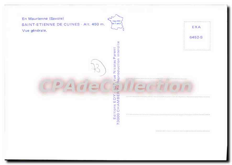 CPSM St Etienne De Cuines Vue Generale — Rückseite