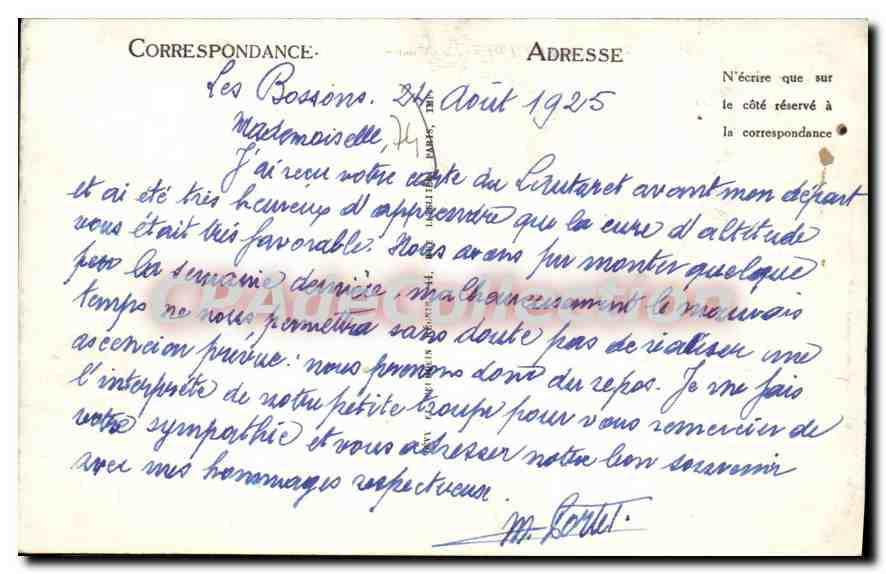Argentières et le Mont-Blanc — ND — Verso