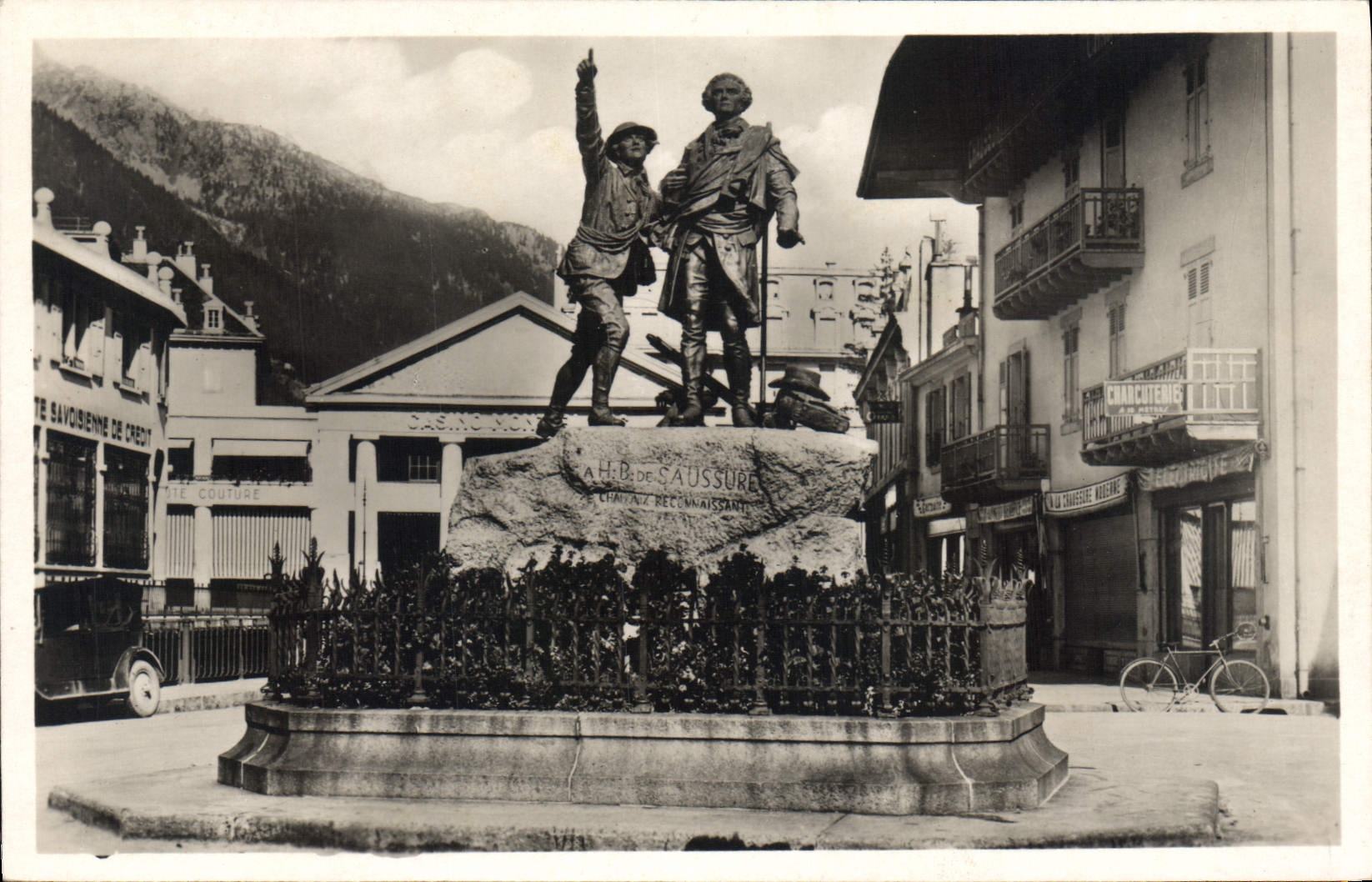 Monumento de Saussure y Balmat — Chamonix — Edición Jaun - Anverso