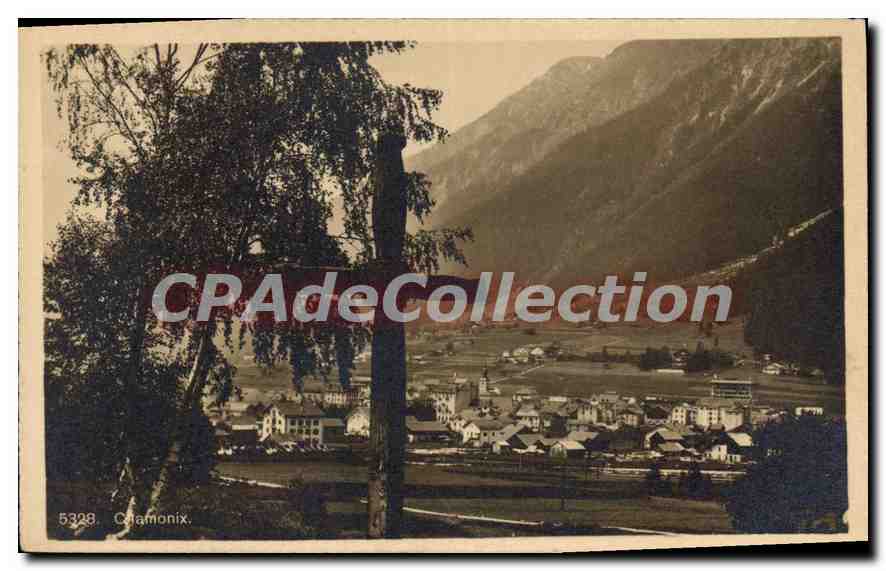 Chamonix — vue panoramique — Verlag Wehrli A.G., Kilchberg-Zürich, n° 5328 - Anverso