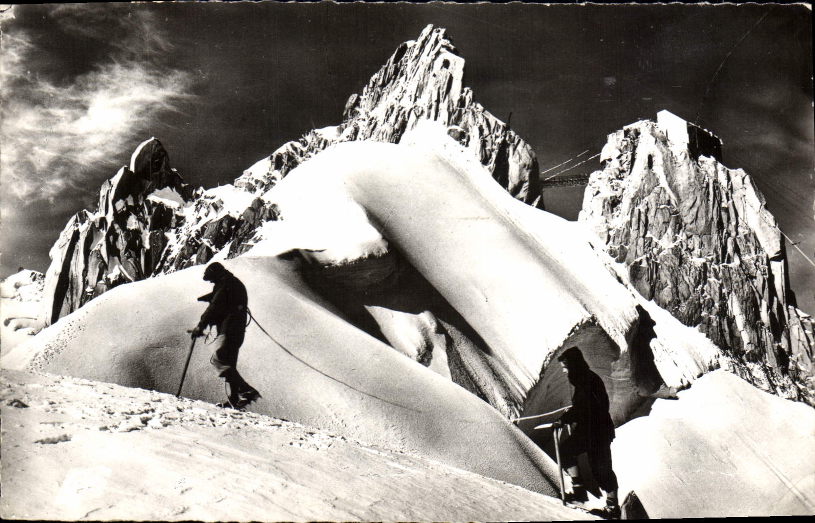 Les trois Pointes de l'Aiguille du Midi — Téléphérique — éditeur inconnu, n° de série 74