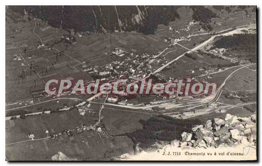 Chamonix vu à vol d'oiseau — J.J. 7713 — Jullien frères, Phot. Editeurs Genève - Anverso